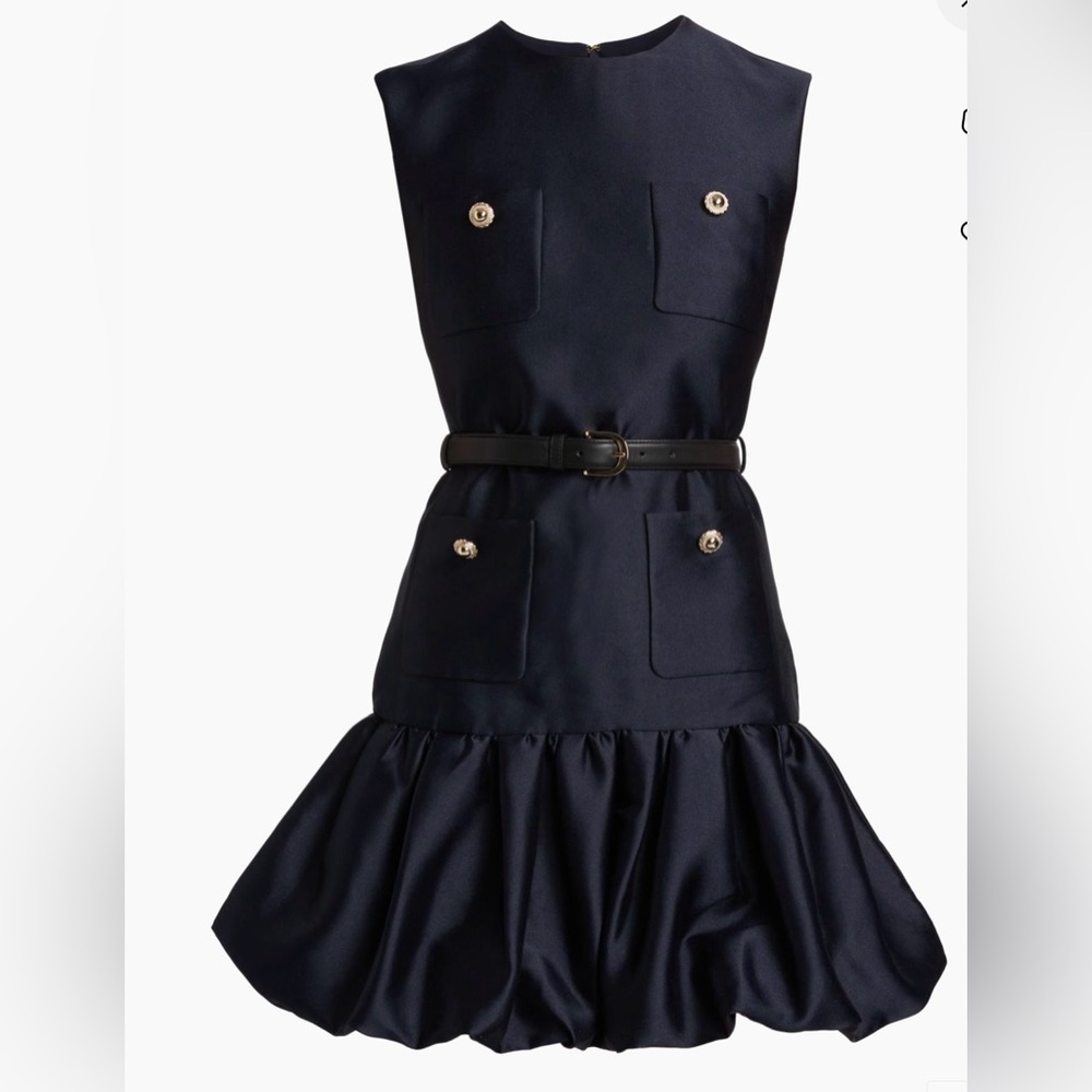 Self-Portrait Sleeveless Bubble Hem Taffeta Dress - Size 6 (US)
